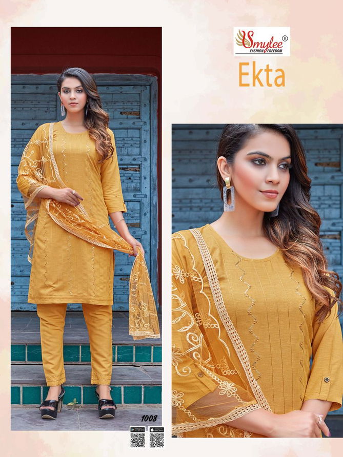 Smylee Ekta Fancy Ethnic Wear Heavy Rayon Ready Made Collection